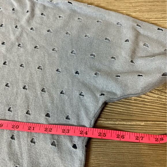 NWT J. Society New York perforated blue sweater sz S - Picture 5 of 6